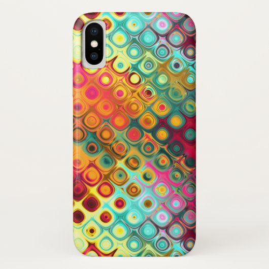 Coques Case-Mate iPhone Points Rainbow Red Liquid Motif Abstrait (Dos)