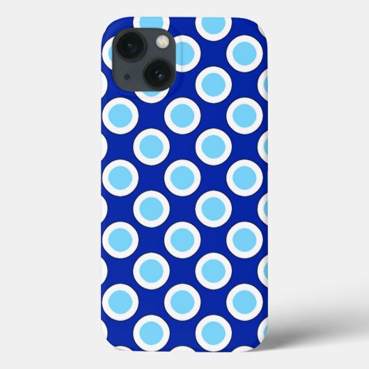 Coques Case-Mate iPhone Points rétro cerclés, bleu cobalt et blanc (Verso)