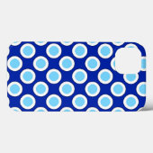 Coques Case-Mate iPhone Points rétro cerclés, bleu cobalt et blanc (Verso (horizontal))
