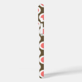Coques Case-Mate iPhone Points rétro cerclés, taupe et rose corail (Verso / Gauche)