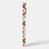 Coques Case-Mate iPhone Points rétro cerclés, taupe et rose corail (Verso / Droite)