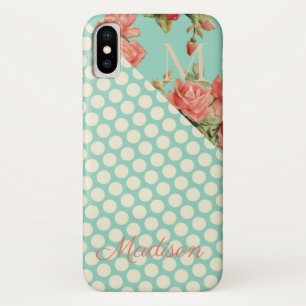 Case-Mate iPhone Case Points Rose Rose Vert Monogramme Floral Première f