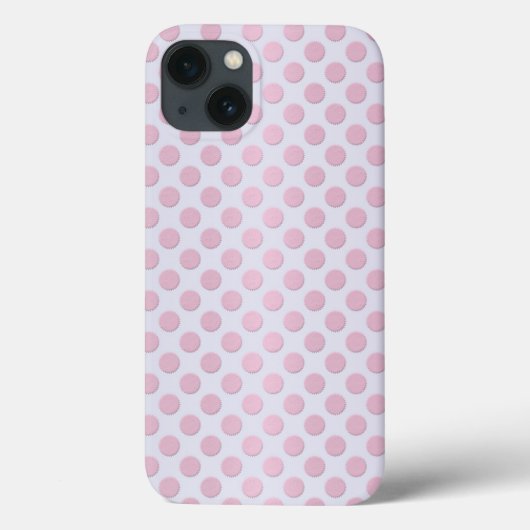 Coques Case-Mate iPhone Points roses sur fond blanc argenté (Verso)