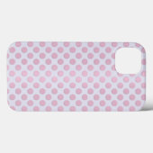 Coques Case-Mate iPhone Points roses sur fond blanc argenté (Verso (horizontal))