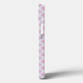 Coques Case-Mate iPhone Points roses sur fond blanc argenté (Verso / Gauche)
