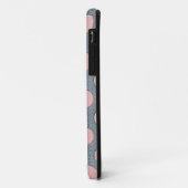 Coques Case-Mate iPhone Points roses sur impression cuir gris (Dos/Gauche)