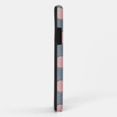 Coques Case-Mate iPhone Points roses sur impression cuir gris (Dos/Droite)