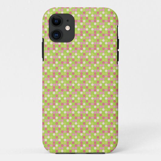 Coques Case-Mate iPhone Points roses sur vert (Dos)