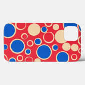Coques Case-Mate iPhone Points Rouge Et Bleu Sur Rouge (Verso (horizontal))