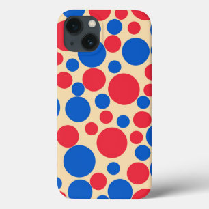 Case-Mate iPhone Case Points Rouge Et Bleu Sur Tan