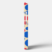 Coques Case-Mate iPhone Points Rouge Et Bleu Sur Tan (Verso / Gauche)
