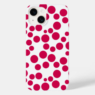 Coque Pour iPhone 14 points rouges sur fond blanc