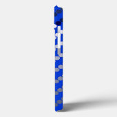 Coques Case-Mate iPhone Points satinés - bleu cobalt et étain (Verso / Gauche)