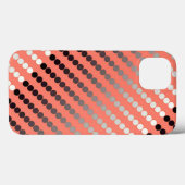 Coques Case-Mate iPhone Points satinés - corail et étain (Verso (horizontal))