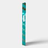 Coques Case-Mate iPhone Points satinés - gris turquoise et étain (Verso / Droite)