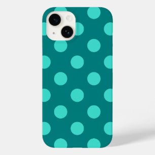 Coques Pour iPhone Points teal et turquoise