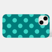 Coques Case-Mate iPhone Points teal et turquoise (Verso (horizontal))