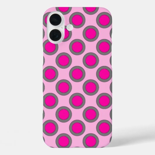 Coques Case-Mate iPhone Points tournés, fuchsia, gris et rose (Verso)