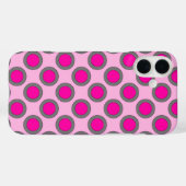 Coques Case-Mate iPhone Points tournés, fuchsia, gris et rose (Verso (horizontal))