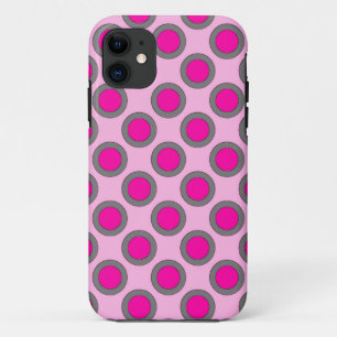 Coque Case-Mate Pour iPhone Points tournés, fuchsia, gris et rose