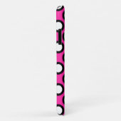 Coques Case-Mate iPhone Points tournés, fuchsia, noir et blanc (Dos/Droite)