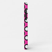 Coques Case-Mate iPhone Points tournés, fuchsia, noir et blanc (Dos/Gauche)