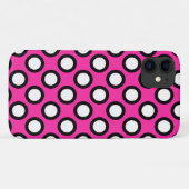 Coques Case-Mate iPhone Points tournés, fuchsia, noir et blanc (Dos (Horizontal))