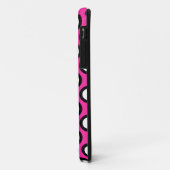 Coques Case-Mate iPhone Points tournés, fuchsia, noir et blanc (Dos/Gauche)