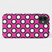 Coques Case-Mate iPhone Points tournés, fuchsia, noir et blanc (Dos (Horizontal))