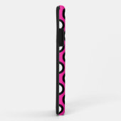 Coques Case-Mate iPhone Points tournés, fuchsia, noir et blanc (Dos/Droite)