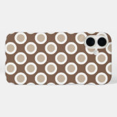 Coques Case-Mate iPhone Points tournés rétro, tons taupe (Verso (horizontal))