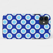 Coques Case-Mate iPhone Points tournés rétros, bleu cobalt et blanc (Dos (Horizontal))