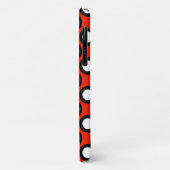Coques Case-Mate iPhone Points tournés rétros, rouge, noir et blanc (Dos/Gauche)