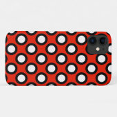 Coques Case-Mate iPhone Points tournés rétros, rouge, noir et blanc (Dos (Horizontal))