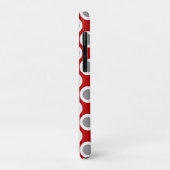 Coques Case-Mate iPhone Points tournés rétros, rouge profond et gris (Dos/Gauche)