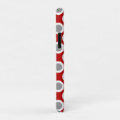 Coques Case-Mate iPhone Points tournés rétros, rouge profond et gris (Dos/Droite)