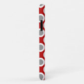 Coques Case-Mate iPhone Points tournés rétros, rouge profond et gris (Dos/Droite)