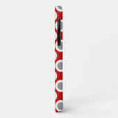 Coques Case-Mate iPhone Points tournés rétros, rouge profond et gris (Dos/Gauche)