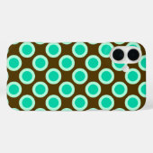 Coques Case-Mate iPhone Points tournés vers l'arrière, brun et turquoise (Verso (horizontal))