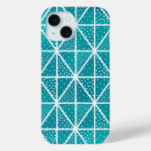 Coques Case-Mate iPhone Points triangulaires Motif géométrique bleu turquo (Verso)