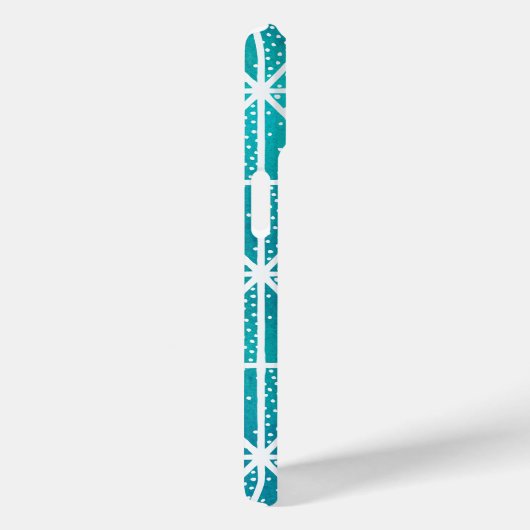 Coques Case-Mate iPhone Points triangulaires Motif géométrique bleu turquo (Verso / Droite)