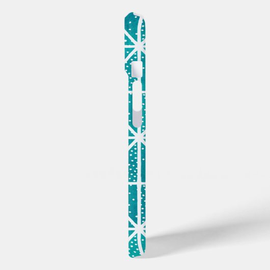 Coques Case-Mate iPhone Points triangulaires Motif géométrique bleu turquo (Verso / Gauche)