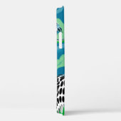 Coques Case-Mate iPhone Points verts et bleus, noirs et blancs Sage Abstra (Verso / Droite)