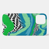 Coques Case-Mate iPhone Points verts et bleus, noirs et blancs Sage Abstra (Verso (horizontal))