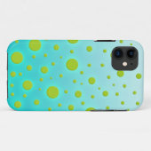 Coques Case-Mate iPhone Points verts sur un design amusant turquoise (Dos (Horizontal))