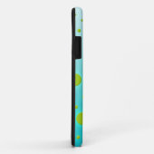 Coques Case-Mate iPhone Points verts sur un design amusant turquoise (Dos/Droite)