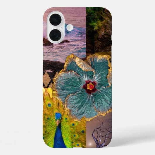 Coques Case-Mate iPhone Poipu Sunrise, Kauai Hawaiian Peacock Collage (Verso)