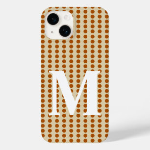 Coque Pour iPhone 14 Pois à épices de cannelle avec monogramme
