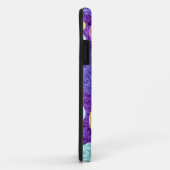 Coques Case-Mate iPhone Pois Abstraits | Aqua jaune violet (Dos/Droite)