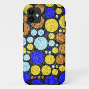 Case-Mate iPhone Case Pois Abstraits de Grunge Aqua bleu jaune